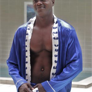 Afro lingerie homme haut & bas bleu